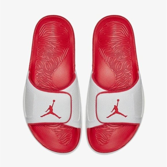 Nike Jordan Hydro III Retro Slides Sandals 854556-116 White / Red / Grey